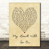 Celine Dion My Heart Will Go On Vintage Heart Song Lyric Quote Print