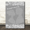 Noel Gallagher's High Flying Birds She Taught Me How To Fly Grey Burlap & Lace Song Lyric Wall Art Print