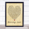 Elvis Presley Burning Love Vintage Heart Song Lyric Quote Print