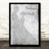 Sam Cooke Wonderful World Grey Man Lady Dancing Song Lyric Wall Art Print