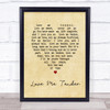 Elvis Presley Love Me Tender Vintage Heart Song Lyric Quote Print