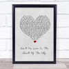 Paul Weller Ain't No Love In The Heart Of The City Grey Heart Song Lyric Wall Art Print