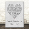 Brothers Osborne I Don't Remember Me (Before You) Grey Heart Song Lyric Wall Art Print