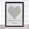 Kelly Clarkson What Doesn't Kill You (Stronger) Grey Heart Song Lyric Wall Art Print