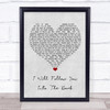 Death Cab For Cutie I Will Follow You Into The Dark Grey Heart Song Lyric Wall Art Print