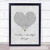 Halsey Finally Beautiful Stranger Grey Heart Song Lyric Wall Art Print