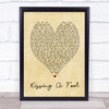 George Michael Kissing A Fool Vintage Heart Song Lyric Quote Print