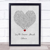 Whitney Houston You'll Never Stand Alone Grey Heart Song Lyric Wall Art Print