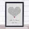 Meghan Trainor Like I'm Gonna Lose You Grey Heart Song Lyric Wall Art Print