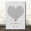 D Train You're the One for Me Grey Heart Song Lyric Wall Art Print