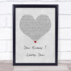 Goldie Lookin Chain You Knows I Loves You Grey Heart Song Lyric Wall Art Print