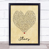 Simply Red Stars Vintage Heart Song Lyric Quote Print