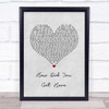 Celine Dion How Did You Get Here Grey Heart Song Lyric Wall Art Print