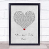 David Guetta feat. Kelly Rowland When Love Takes Over Grey Heart Song Lyric Wall Art Print