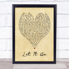 The Beatles Let It Be Vintage Heart Song Lyric Quote Print