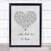 Alan Jackson Like Red On A Rose Grey Heart Song Lyric Wall Art Print