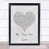 The Chi-Lites It's Time For Love Grey Heart Song Lyric Wall Art Print
