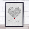 Huey Lewis & The News The Power Of Love Grey Heart Song Lyric Wall Art Print