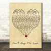 Can't Buy Me Love The Beatles Vintage Heart Quote Song Lyric Print