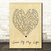 Love Of My Life Santana Vintage Heart Quote Song Lyric Print