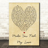 Make You Feel My Love Adele Vintage Heart Quote Song Lyric Print