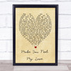 Make You Feel My Love Bob Dylan Vintage Heart Quote Song Lyric Print