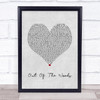Taylor Swift Out Of The Woods Grey Heart Song Lyric Wall Art Print