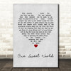 Dave Matthews Band One Sweet World Grey Heart Song Lyric Wall Art Print