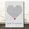 Jason Derulo Want To Want Me Grey Heart Song Lyric Wall Art Print