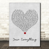 Keith Urban Your Everything Grey Heart Song Lyric Wall Art Print