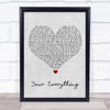 Keith Urban Your Everything Grey Heart Song Lyric Wall Art Print