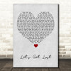 Carly Rae Jepsen Let's Get Lost Grey Heart Song Lyric Wall Art Print
