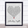 Misfits Saturday Night Grey Heart Song Lyric Wall Art Print