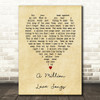 A Million Love Songs Take That Vintage Heart Song Lyric Quote Print