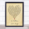 A Million Love Songs Take That Vintage Heart Song Lyric Quote Print