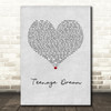 Katy Perry Teenage Dream Grey Heart Song Lyric Wall Art Print