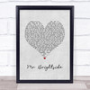 The Killers Mr Brightside Grey Heart Song Lyric Wall Art Print