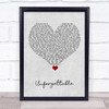 Thomas Rhett Unforgettable Grey Heart Song Lyric Wall Art Print