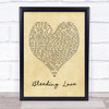 Bleeding Love Leona Lewis Vintage Heart Song Lyric Quote Print