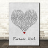 Jon Langston Forever Girl Grey Heart Song Lyric Wall Art Print