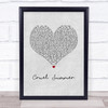 Taylor Swift Cruel Summer Grey Heart Song Lyric Wall Art Print