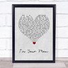 The Moody Blues I'm Your Man Grey Heart Song Lyric Wall Art Print