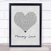 Bugzy Malone Memory Lane Grey Heart Song Lyric Wall Art Print