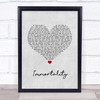 Celine Dion Immortality Grey Heart Song Lyric Wall Art Print