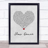 AJ Mitchell & Ava Max Slow Dance Grey Heart Song Lyric Wall Art Print