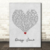 America Daisy Jane Grey Heart Song Lyric Wall Art Print