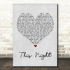 Billy Joel This Night Grey Heart Song Lyric Wall Art Print