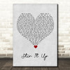 Bob Marley Stir It Up Grey Heart Song Lyric Wall Art Print