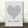 Nathan Grisdale Your Smile Grey Heart Song Lyric Wall Art Print