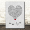 Ne-Yo Miss Right Grey Heart Song Lyric Wall Art Print